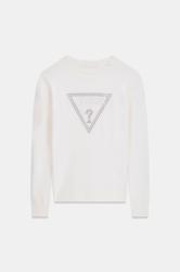 W6YR28Z0976  KATIE TRIANGLE LOGO SWTR  Bianco