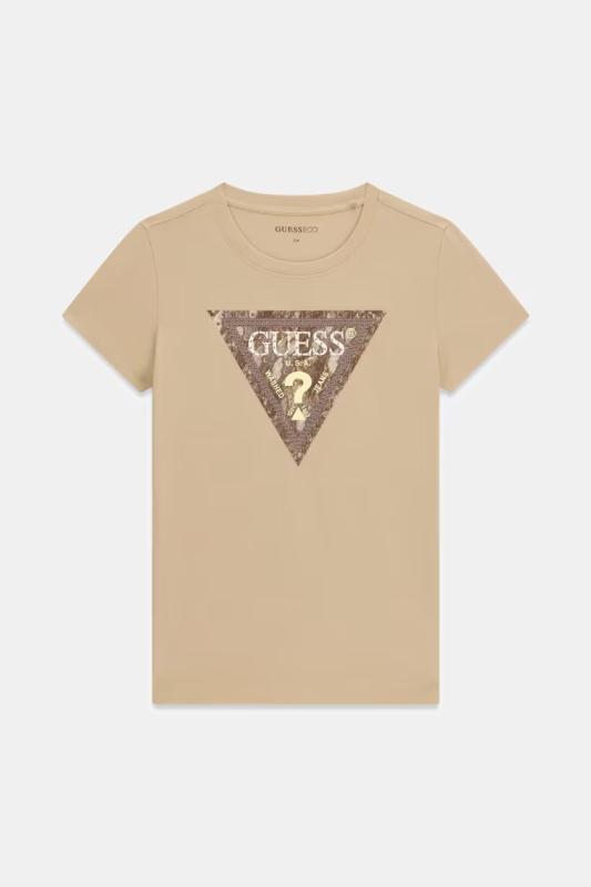 W6YI31K4350 SNAKE TRIANGLE TEE Beige