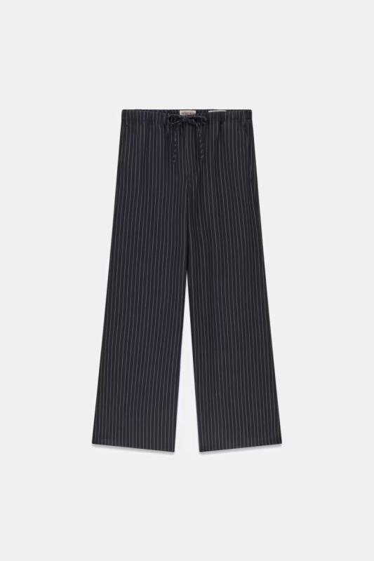 W6YB08W2829 GJ PULL-ON PINSTRIPE WIDE LEG Blu