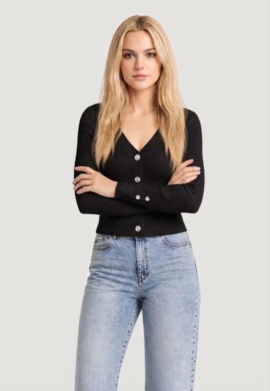W6YR11Z0950 LS VN ELLIE CARDI SWTR Nero