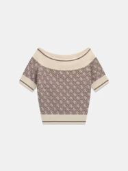 W6YR19Z0962 OFF SHOULDER LISE 4G LOGO SWTR Marrone Beige