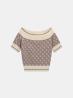 W6YR19Z0962 OFF SHOULDER LISE 4G LOGO SWTR Marrone Beige