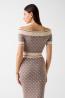 W6YR19Z0962 OFF SHOULDER LISE 4G LOGO SWTR Marrone Beige