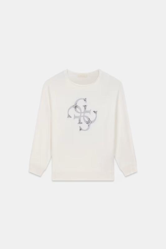 W6YR27Z0975 BAT SLEEVE GEMMA LOGO SWTR Bianco