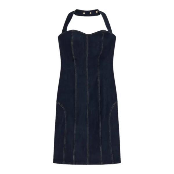 W6YK07D1346 EVELYN STRAPS LONG LACE  Denim