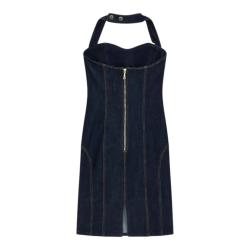 W6YK07D1346 EVELYN STRAPS LONG LACE  Denim