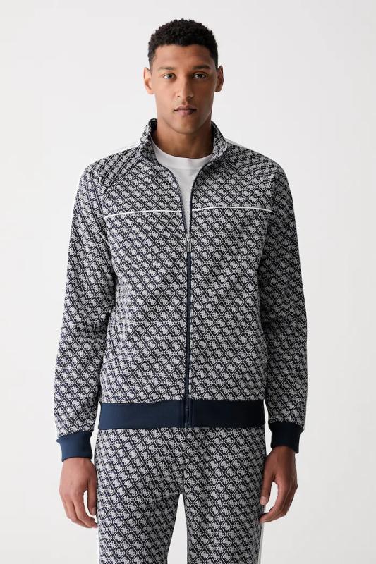 Z6YQ16K4620 PARIMO HIGH NECK FULL ZIP SWEA  Blu
