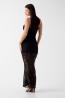 W6YK12K4359 EVELYN STRAPS LONG LACE DRESS  Nero 