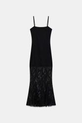 W6YK12K4359 EVELYN STRAPS LONG LACE DRESS  Nero 