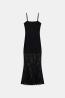 W6YK12K4359 EVELYN STRAPS LONG LACE DRESS  Nero 