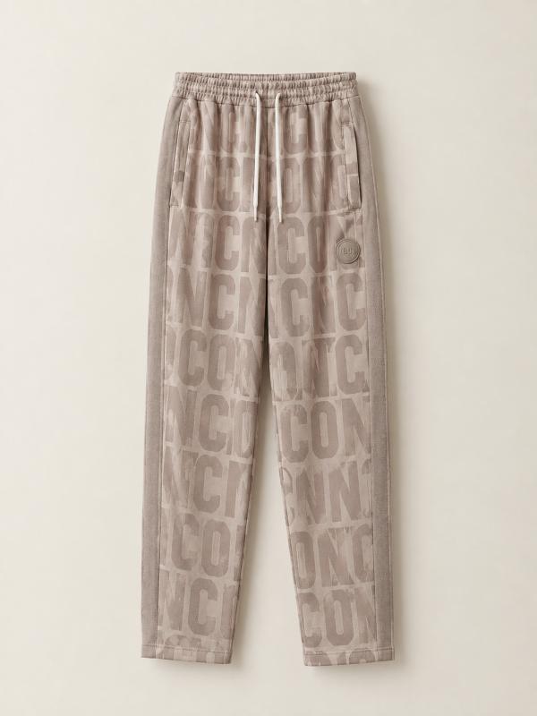 IDP010 PANTALONE C/ BANDINA ALL-OVER  Avorio