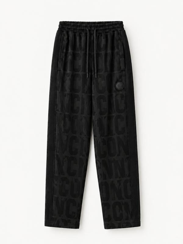 IDP010 PANTALONE C/ BANDINA ALL-OVER  Nero