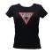 TRIANGLE RHINESTONES SS TEE Nero